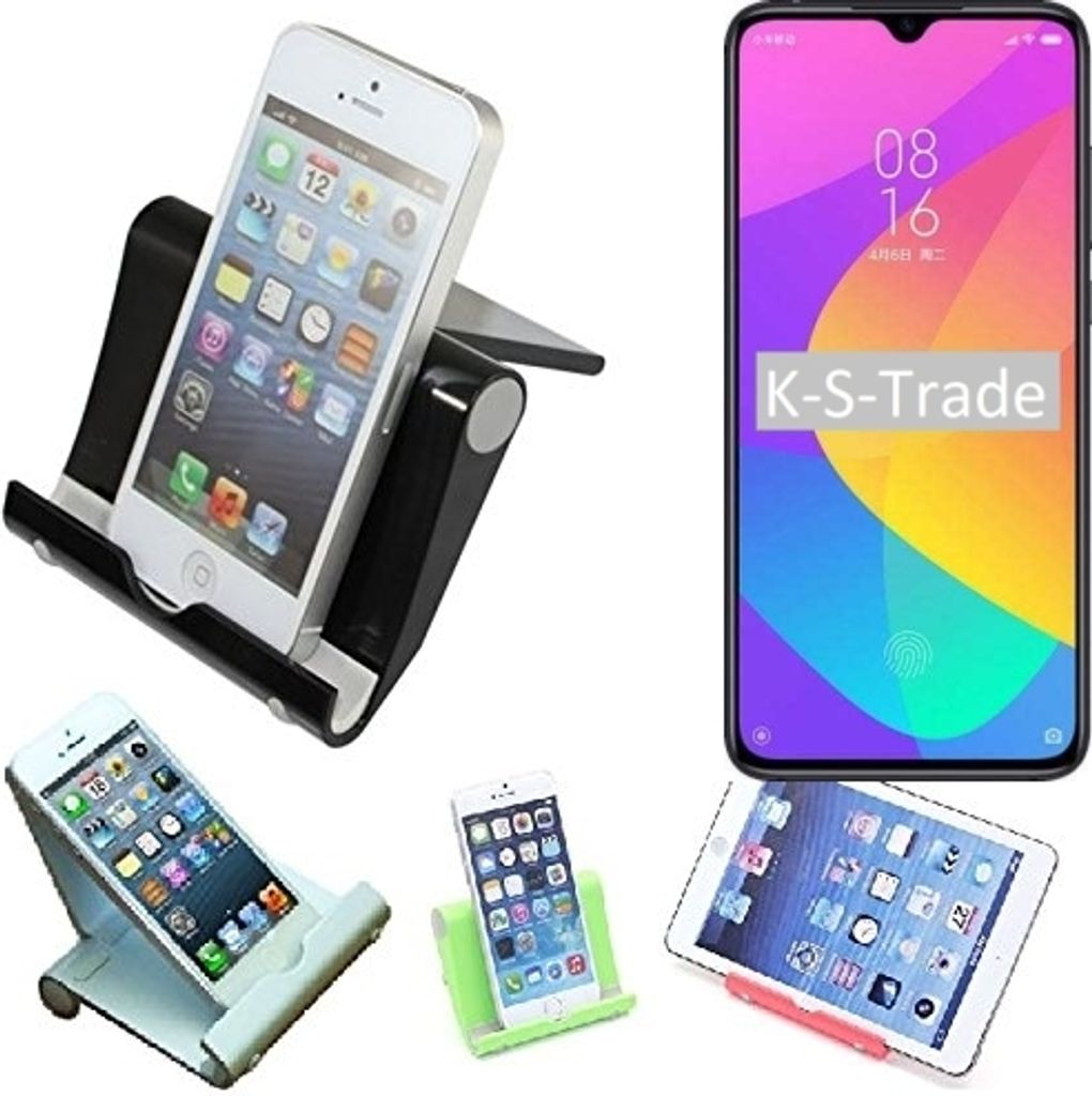 K-S-Trade Handy-Ständer kompatibel mit Xiaomi MI 9 Lite faltbarer Tischständer Smartphone Tablet Halterung Reise