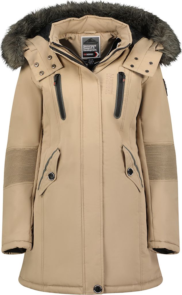 Geographical Norway Damen warme Winterjacke G-Coraly, Beige, Größe M