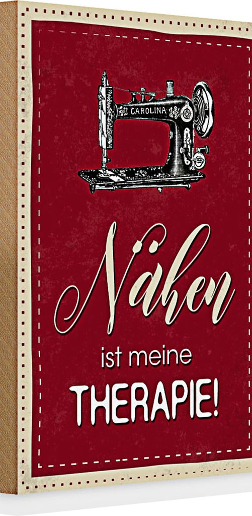 Holzschild Spruch 20x30cm Nähen ist meine Therapie