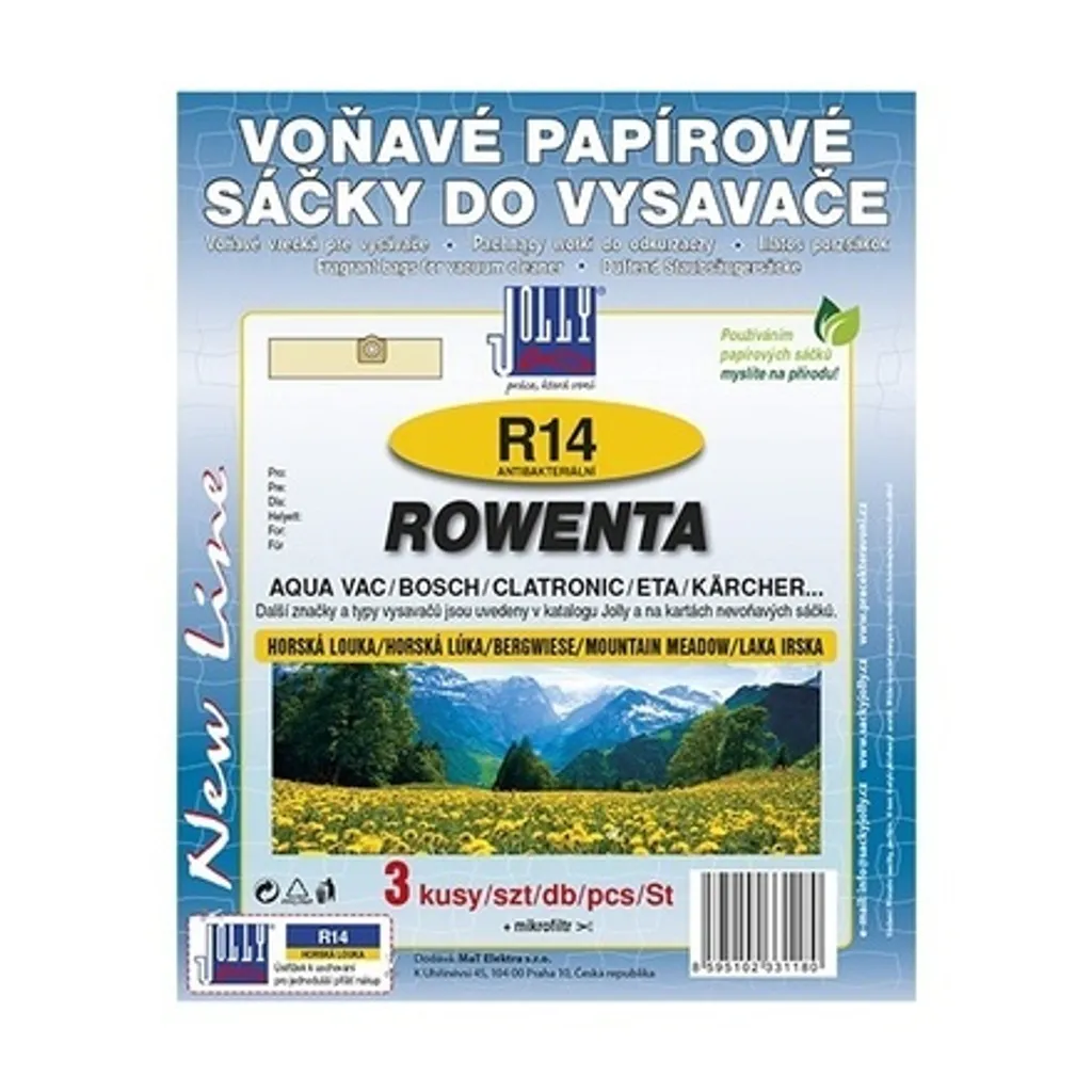 Sacs pour aspirateur Rowenta Jolly R 14 pack de 3 senteur montagne