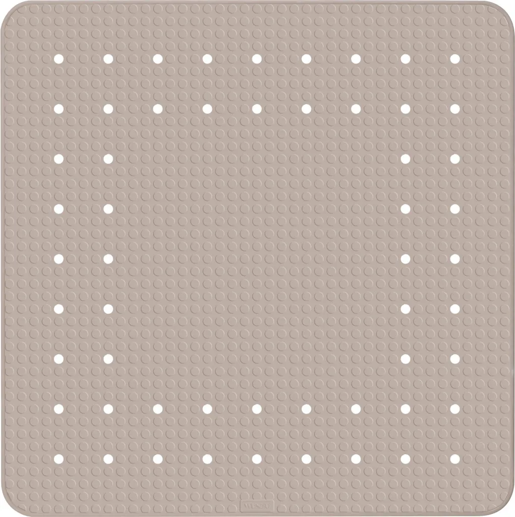 Tapis de douche carré 54x54 cm Mirasol Taupe - Idéal pour éviter chutes