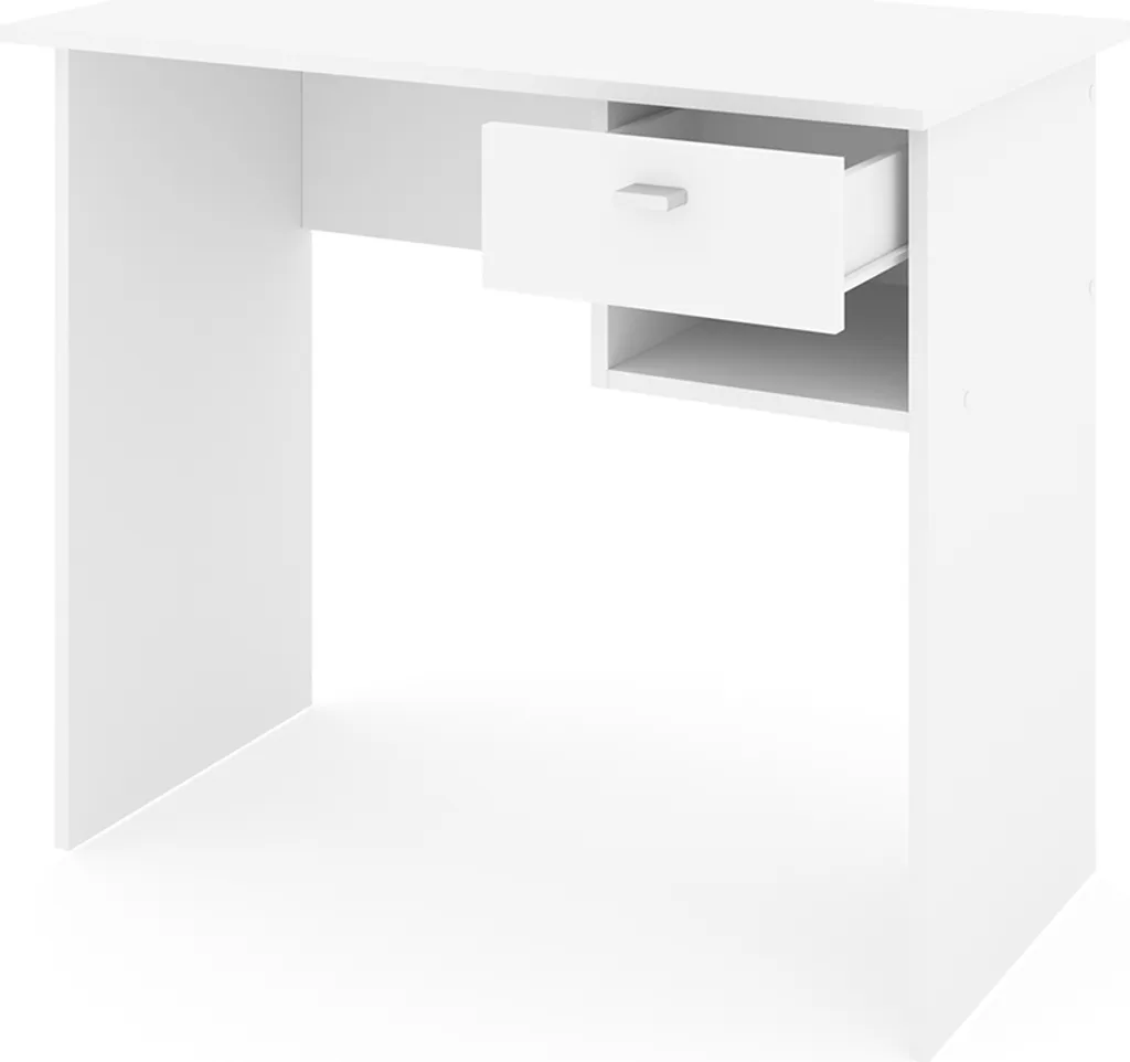 Petit Bureau Informatique Blanc Vicco Colin 90x50 cm pour Chambre et Studio