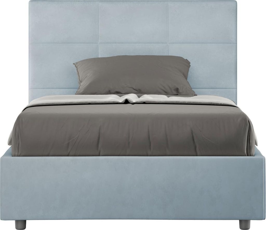 ITYHOME - Gepolstertes Bett ohne Lattenrost 120x210 mit Mikrofaserbezug Himmelblau Mika