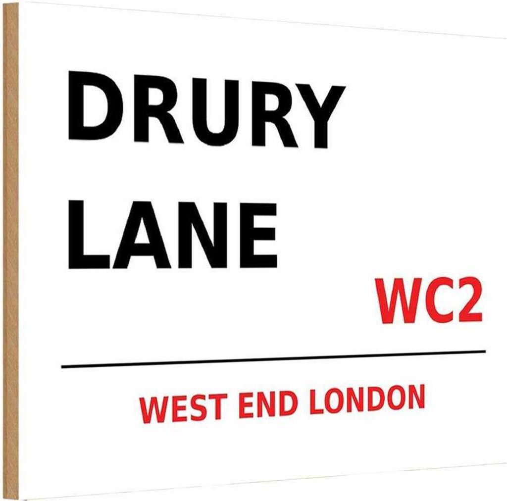 vianmo Holzschild 20x30 cm west end Drury Lane WC2 England