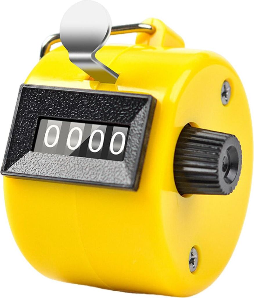 Handzählzähler aus Metall mit 4-stelliger Anzeige, keine Batterie erforderlich, kompakte Größe, tragbarer mechanischer Klickerzähler, Sportbedarf