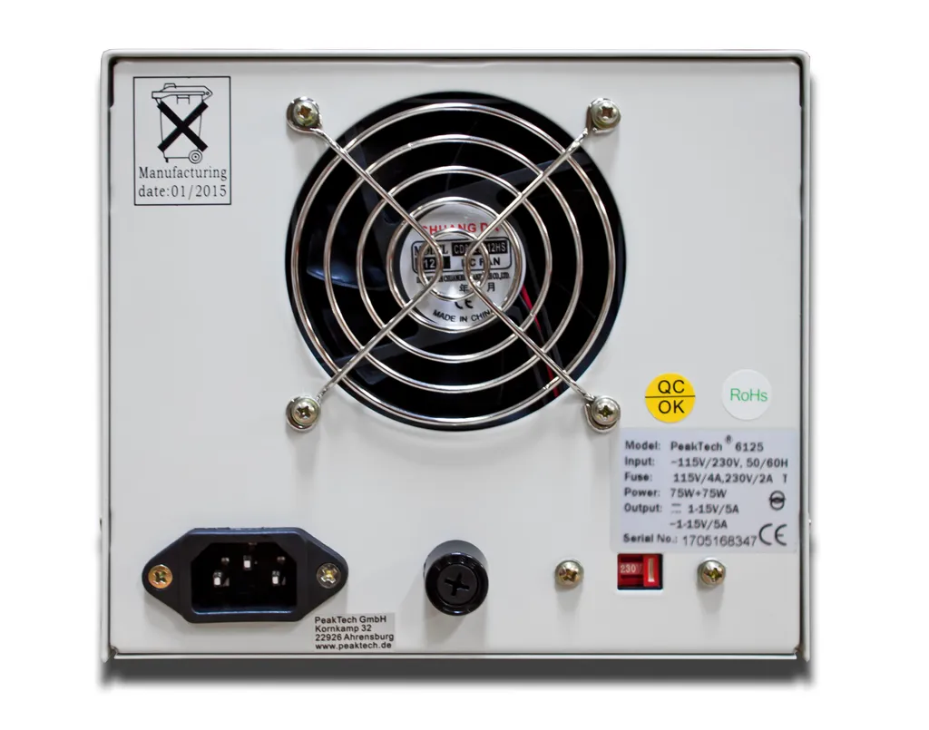 Source d'Alimentation PeakTech AC/DC pour Maintenance et Tests Électriques