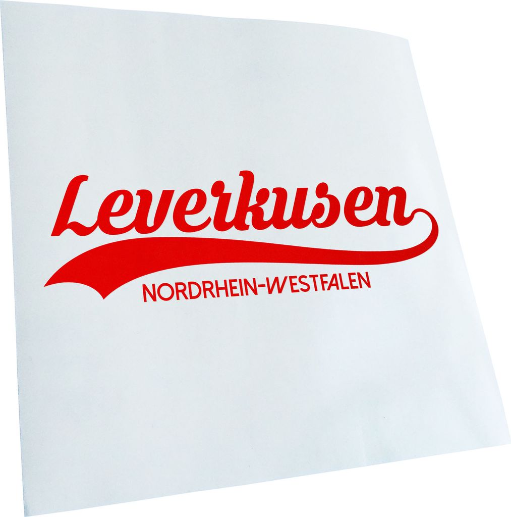 Kiwistar - Autoaufkleber - Leverkusen Nordrhein-Westfalen - Rot - 60x18cm - Aufkleber für Auto, Laptop, Fahrrad, LKW, Motorrad mehrfarbig JDM Deca...