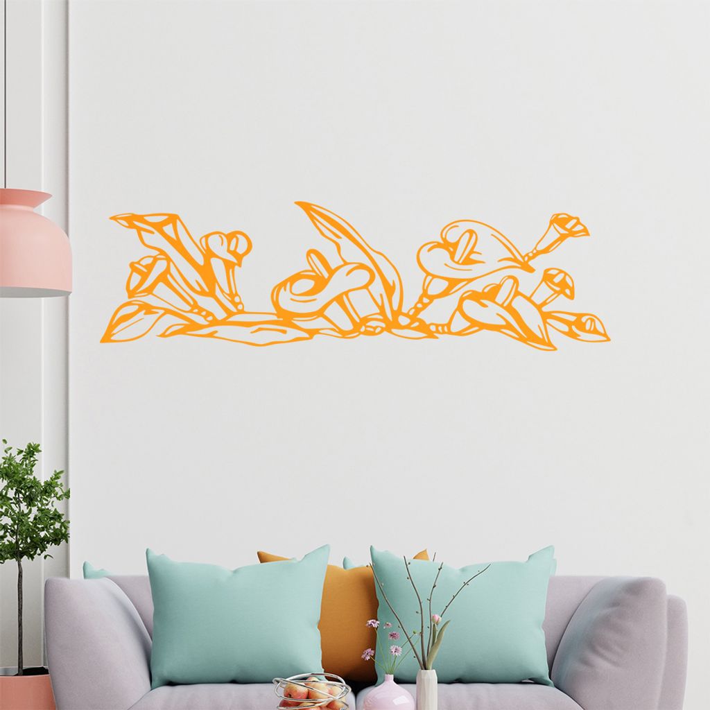 Lilien - Ranken Wandtattoo in 6 Größen - Wandaufkleber Wall Sticker - Dekoration, Küche, Wohnzimmer, Schlafzimmer, Badezimmer