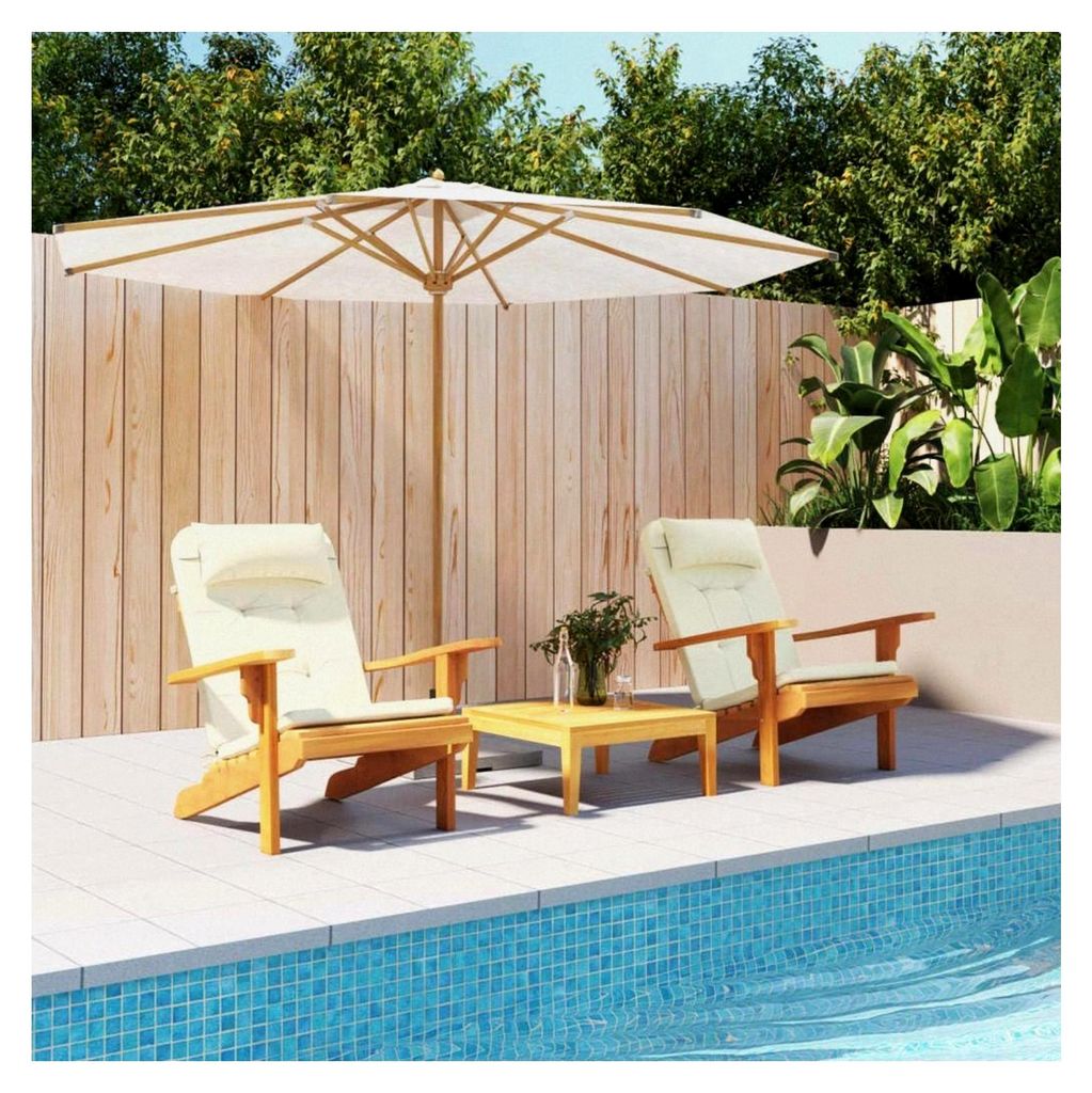 Adirondack-Auflagen 2 STK. Creme Oxford-Gewebe Liegenauflage, Auflage Gartenliege, Sitzkissen Gartenmöbel, Bankauflage, Stuhlauflage für Hochlehn...