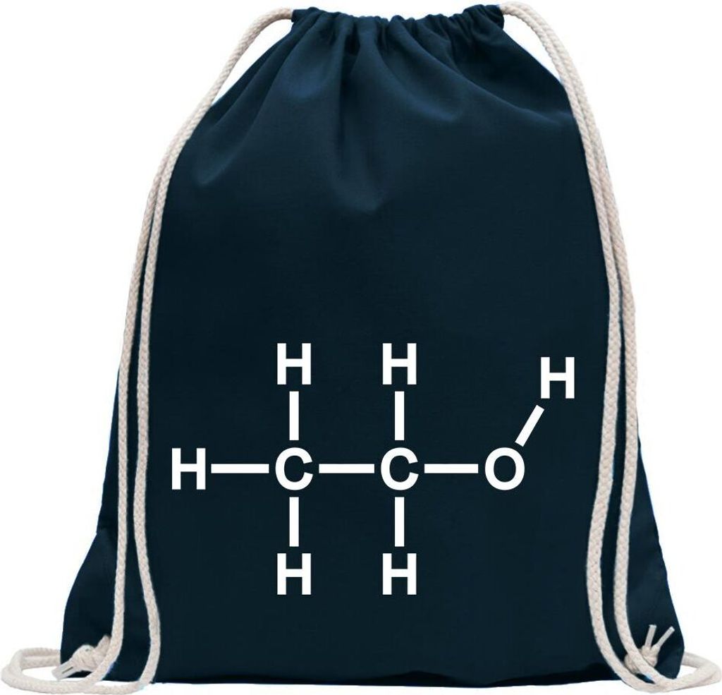 Kiwistar - Turnbeutel - dunkelblau - Alkohol Formel - Fun Rucksack Sport Beutel Gymsack Baumwolle mit Ziehgurt