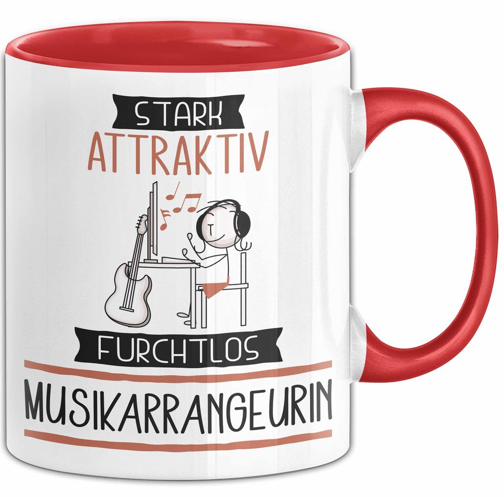 Musikarrangeurin Tasse Geschenk Becher Stark Attraktiv Furchtlos Musikarrangeurin Lustige Geschenkidee (Rot)
