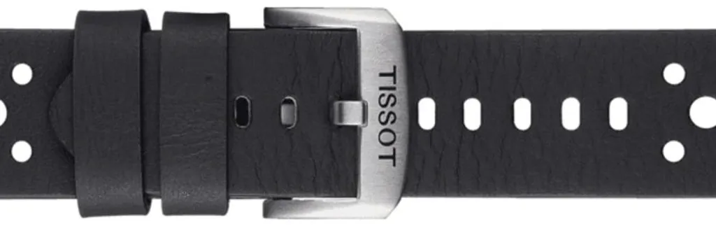 Bracelet Tissot T852046810 en Cuir de Vachette Noir 22mm pour Homme