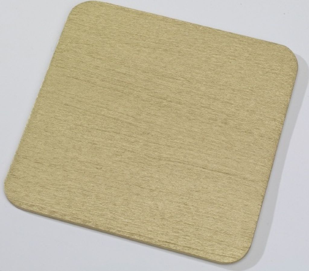 Kerzenteller Flachteller Quadratisch Alu Gold 14 x 14 cm ideal für Kerzen, Taufkerzen, Hochzeitskerzen, Trauerkerzen