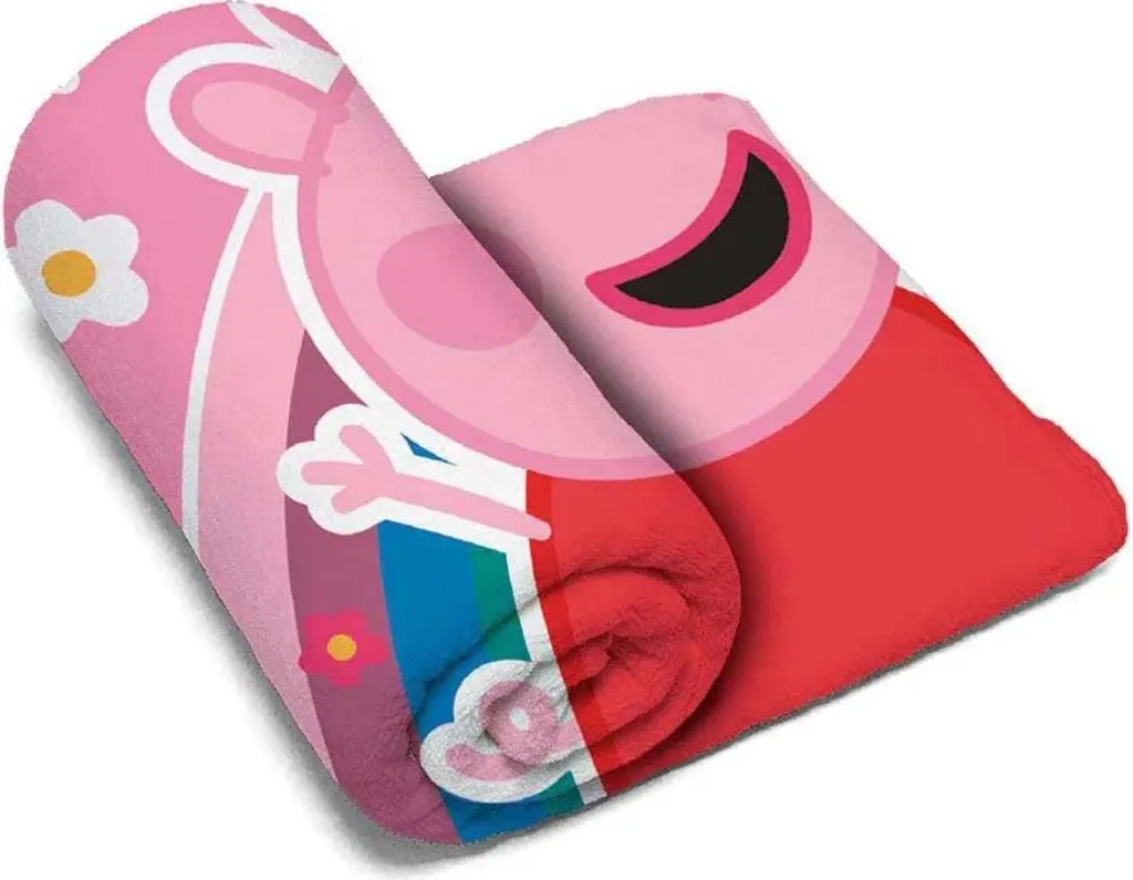 Plaid Peppa Pig en Polaire Rose 150x95 cm pour Lit et Chambre Fille