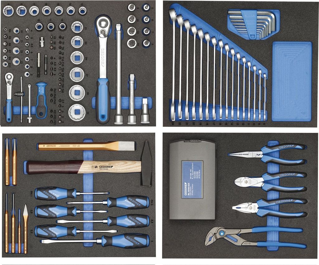 GEDORE TS-147 Werkzeugsortiment in Check-Tool-Modulen, 147-teilig, 2955997