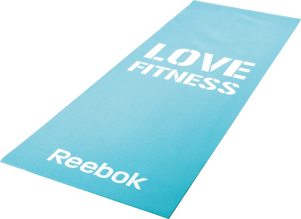 Tapis de fitness antidérapant Reebok Love bleu 4mm confort pour entraînements