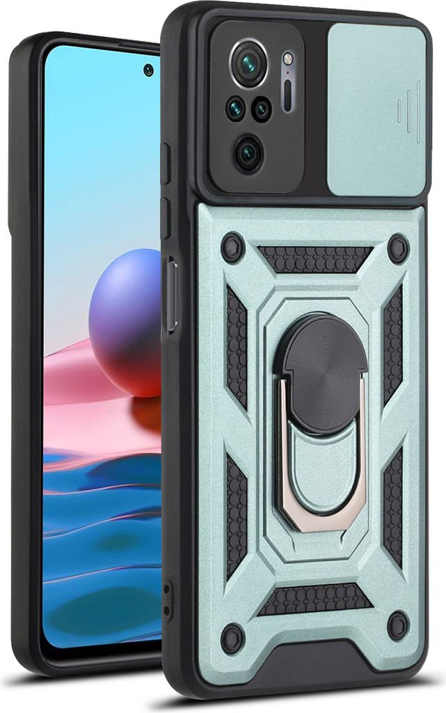 Redmi Note 10 4G Hülle mit 360° Drehbarer Magnetische Ring Ständer Halter Dia Kameraschutz TPU Bumper Silikon Schutzhülle für Xiaomi Redmi Not...