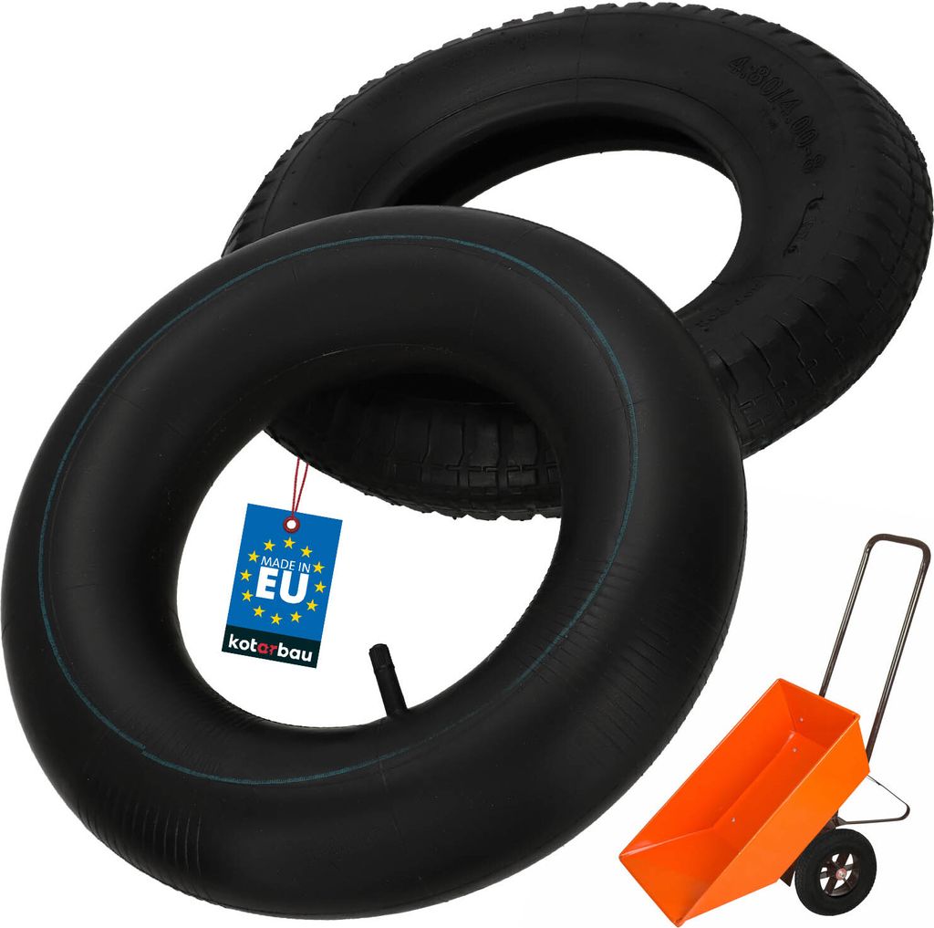 KOTARBAU Schubkarrenreifen Ersatzreifen mit Schlauch 6-lagig Schubkarren-Reifen mit Schlauch Schubkarrenrad Sackkarre Vollgummireifen Schubkarren...