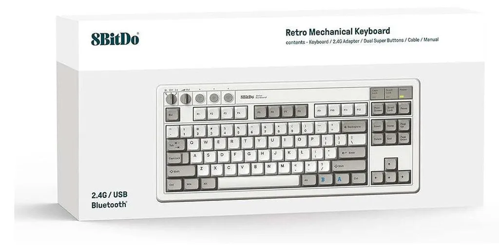 8BitDo Retro Mechanical Keyboard M Edition Clavier Kailh Box White V2