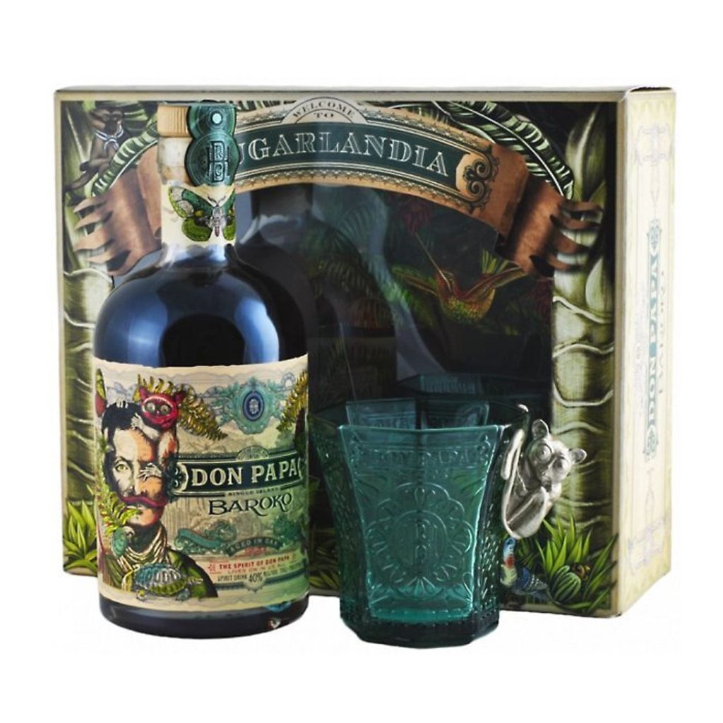 Don Papa Baroko Rum Geschenkset mit Glas 40% Vol. 0,7 Ltr. Produktbild 