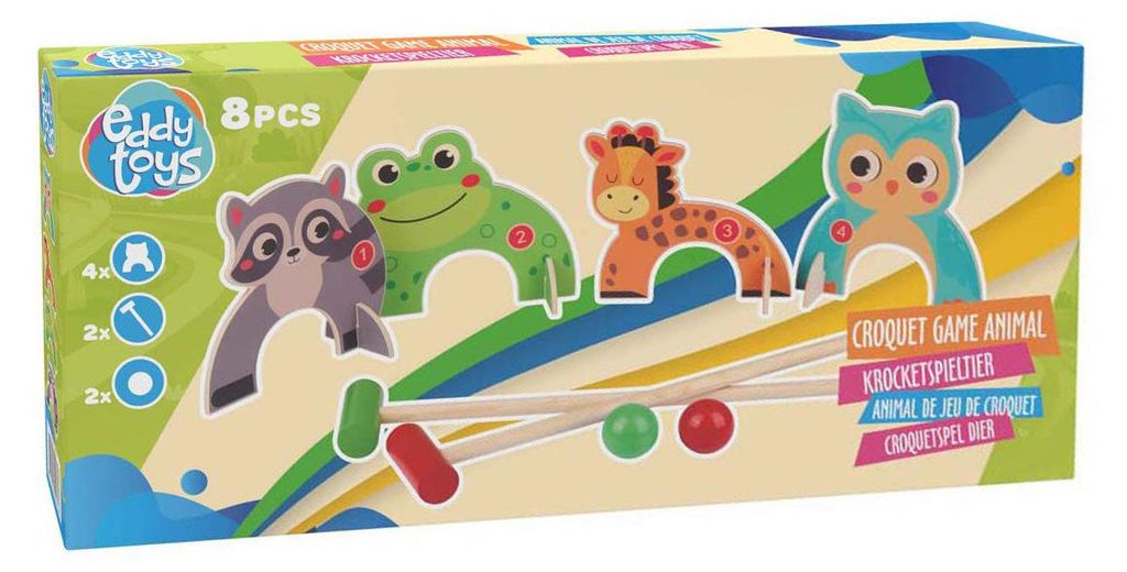 Eddy Toys gioco del croquet animale 8 pezzi Immagine del prodotto 