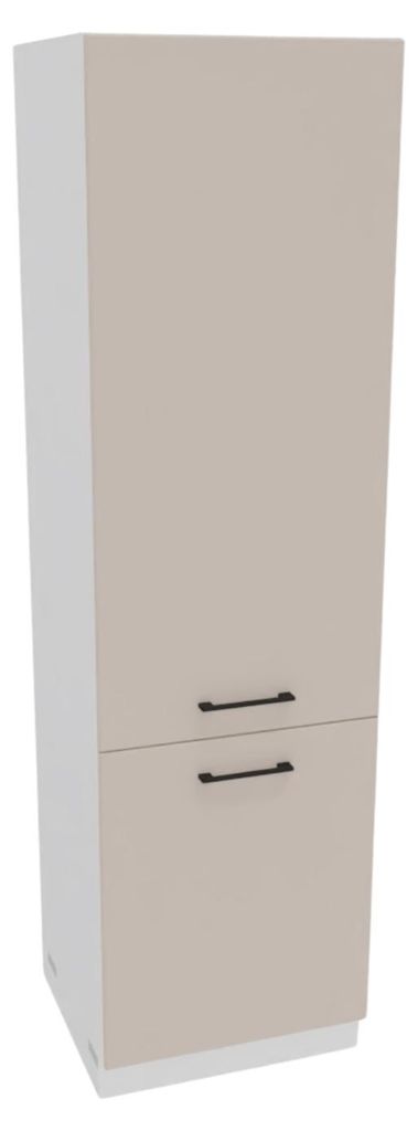 Küche Hochschrank - 60 x 213,3 cm - Beige matt - Einbauschrank für den Kühlschrank - Höhenverstellbar