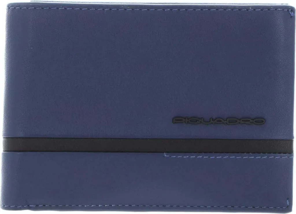 Grand portefeuille homme en cuir bleu Piquadro avec fentes pour cartes