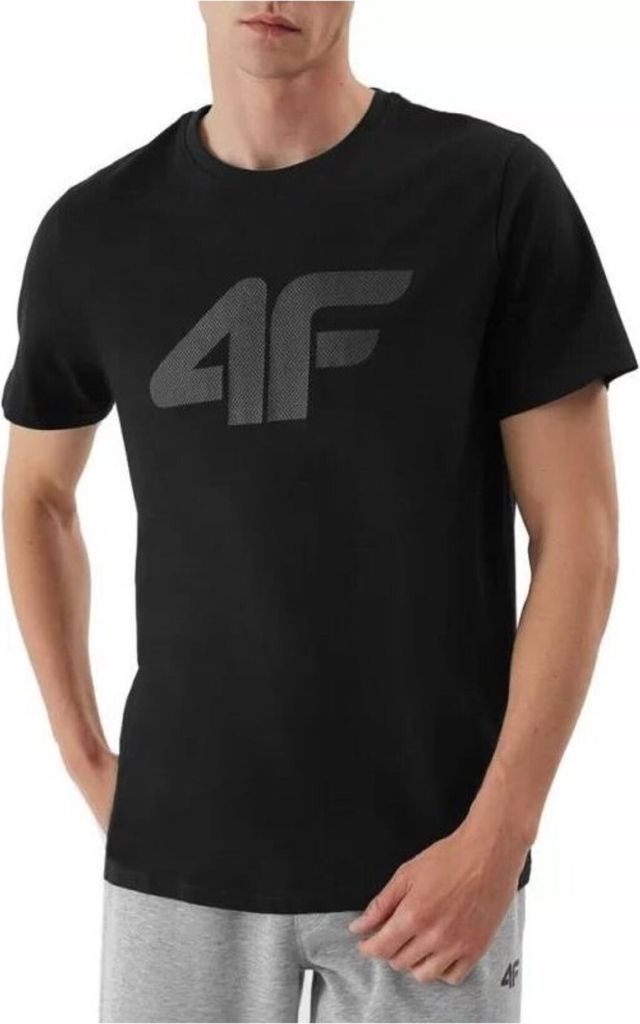 4F Herren-T-Shirt mit Aufdruck Engrellean schwarz XL