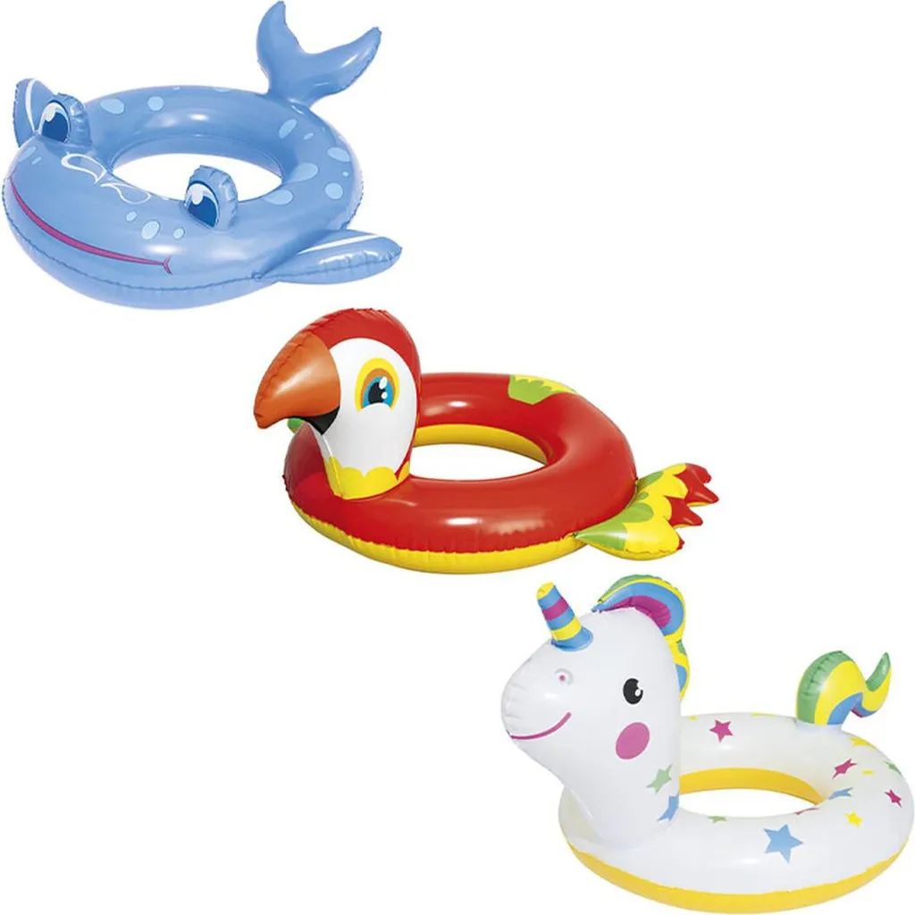 Bouée Siège Gonflable pour Enfant Animaux Rigolos Piscine et Plage 3-6 Ans