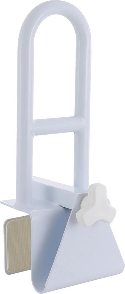 Badewanneneinstiegshilfe - Klemmbarer Haltegriff - Kohlenstoffstahl - Randstärke 80–175 mm - Griffhöhe 31 cm - Bis 136 kg - Weiß