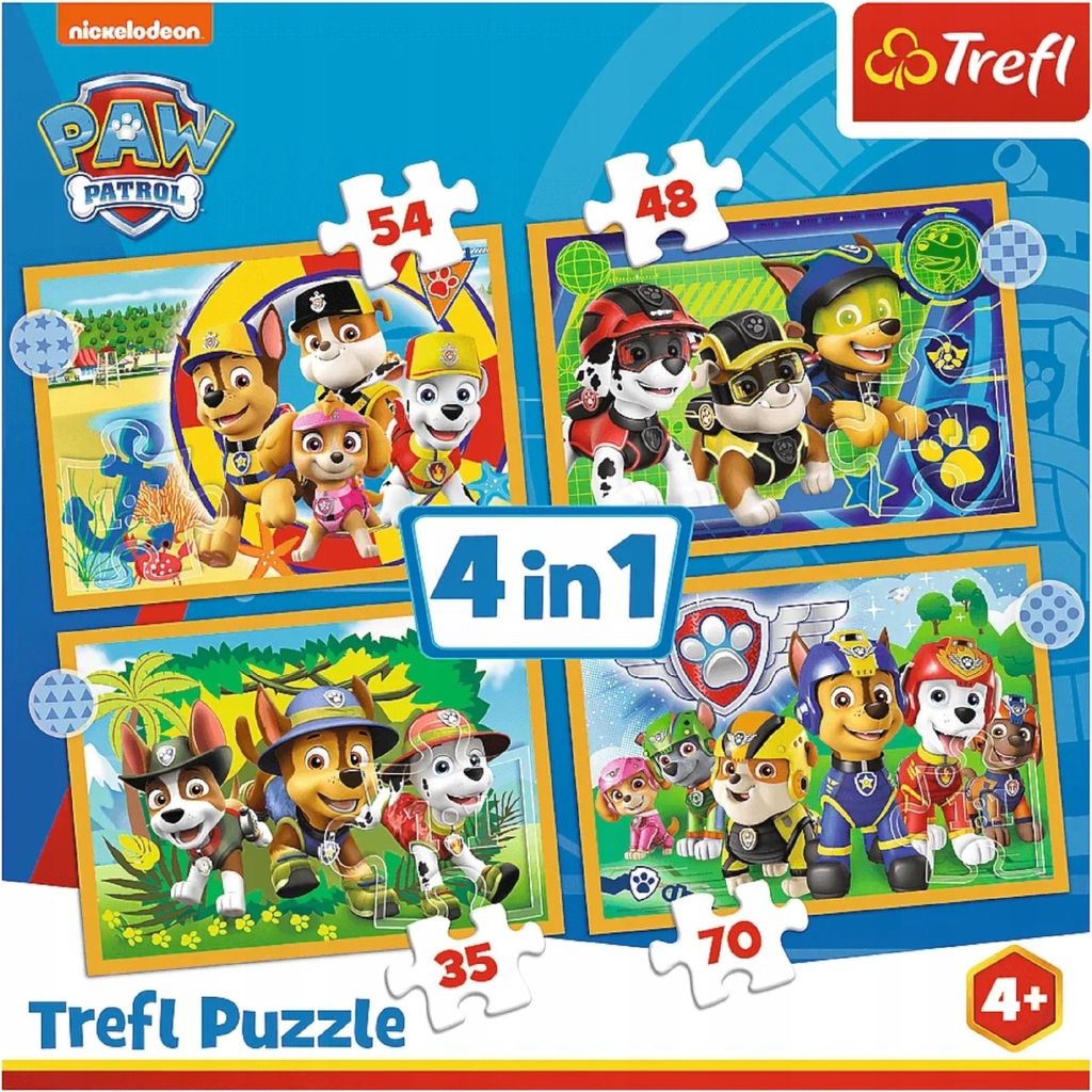 PAW Patrol, 4 v 1 puzzle (Kinderpuzzle) Obrázok produktu 