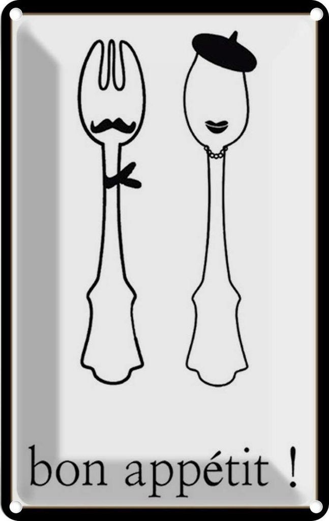 vianmo Blechschild 30x20 cm Bon appetit!