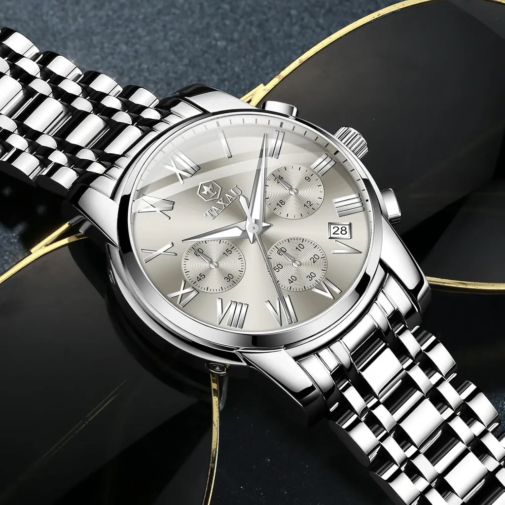 Orologio Cronografo Quarzo Acciaio - Precisione e Data Luminosa - 5