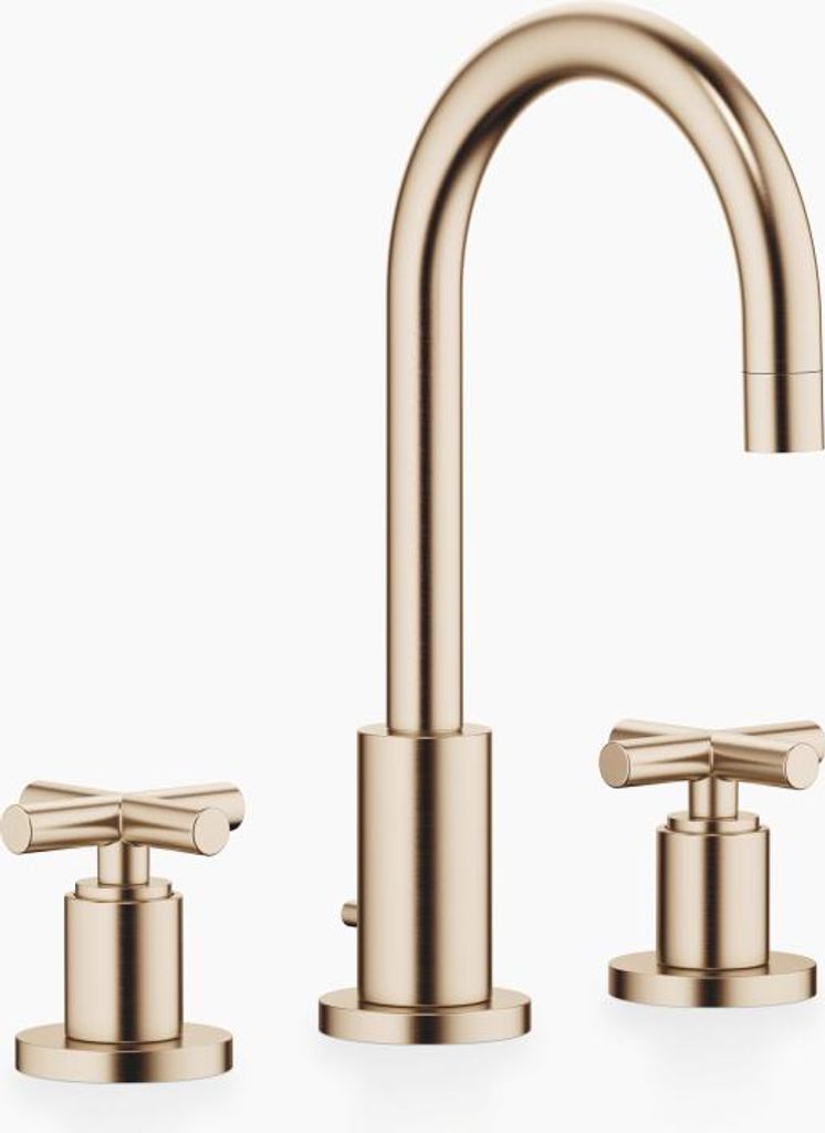 Dornbracht TARA Waschtisch-Dreilochbatterie mit Ablaufgarnitur, Ausladung 135mm, 20710892-46