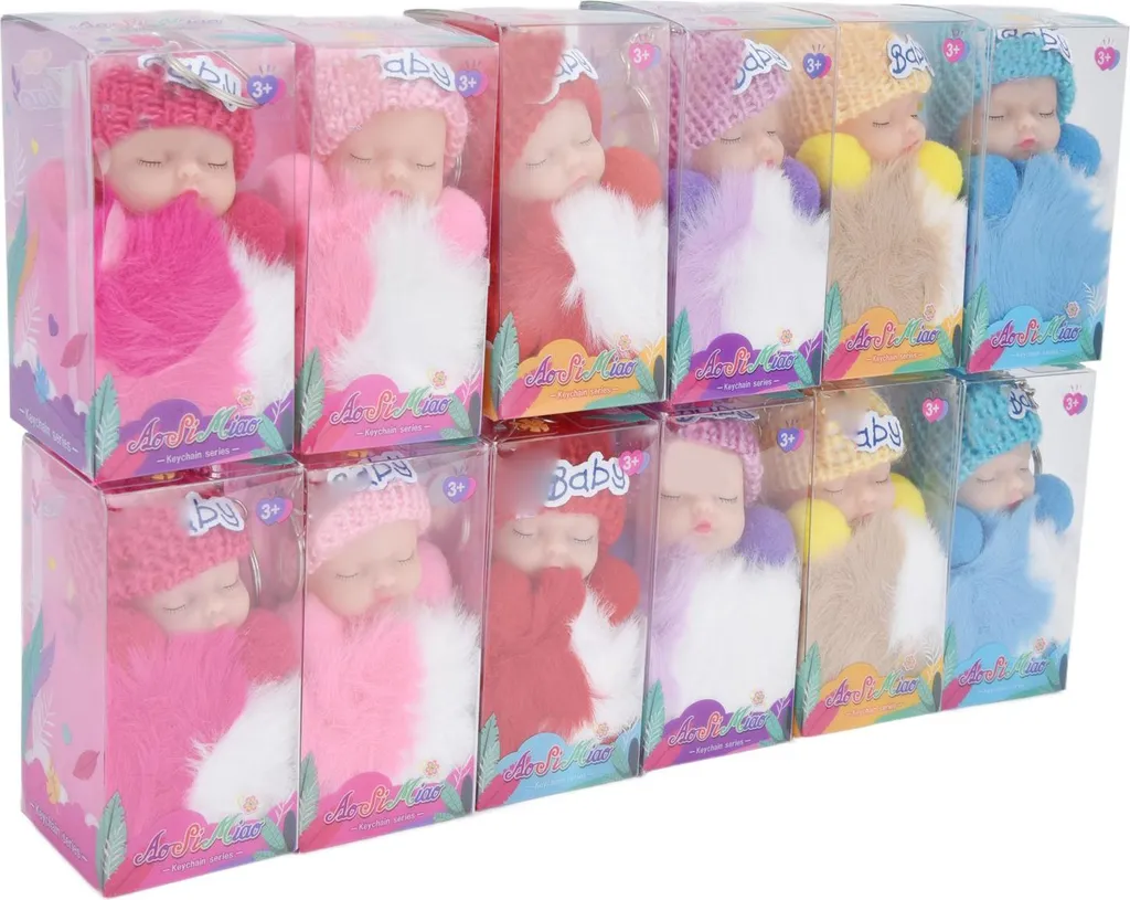12 Portachiavi Bamboline Dormienti per Feste - Gadget Fine Compleanno - 4