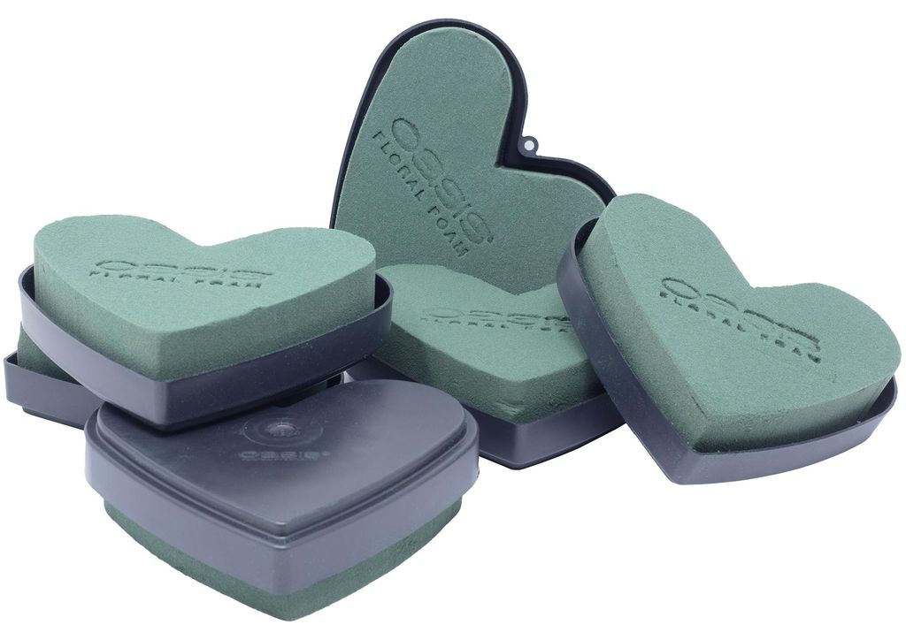 Steckmasse Herzform mit Boden 13cm, Floristikbedarf für Produktbild 