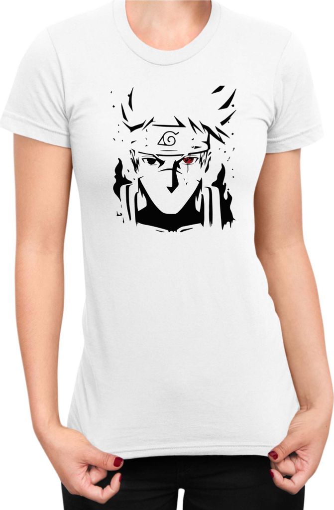 Damen T-Shirt Naruto Kakashi Hatake 07, Lady 2XL / Weiß