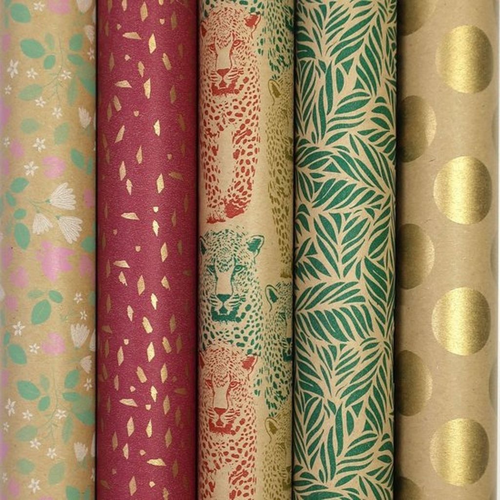 Paradise-papier cadeau - papier kraft éco-brun - 2 mètres x Image du produit 