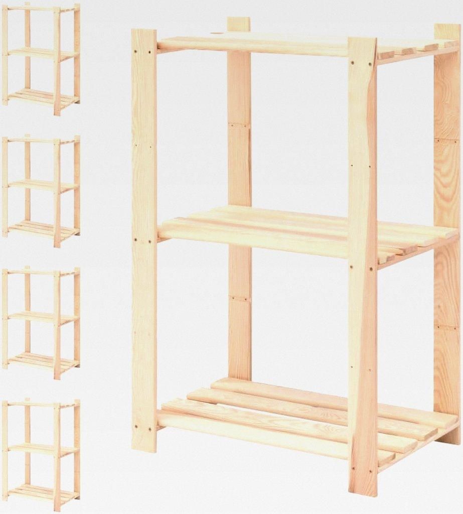 Lagerregale 3 Böden 5 Stück 60x38x90cm Massivholz Kiefer 150kg Lagerregal für Garage, Abstellraum, Kellerregal