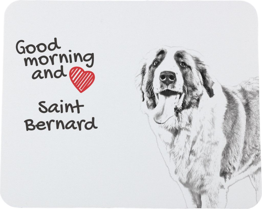 St. Bernhardshund, Bernhardiner - Mauspad mit Druck, personalisiertes Mauspad mit Hund, einzigartiges Gadget für Büroangestellte von Art-Dog.