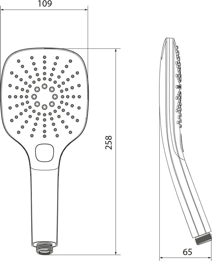 Doccetta con pulsante 3 funzioni ABS cromo per doccia alta pressione - 2