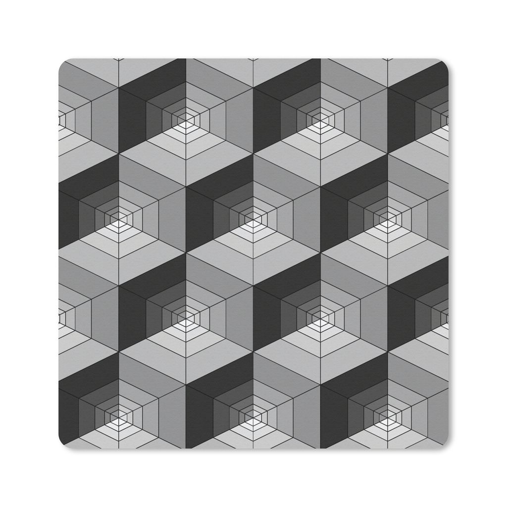 MuchoWow Mauspad Mousepad Muster - Würfel - 3D 20x20 cm - Mousepads - Maus Mat - Pad - Mausunterlage - Desk Mat - Bureauartikeln