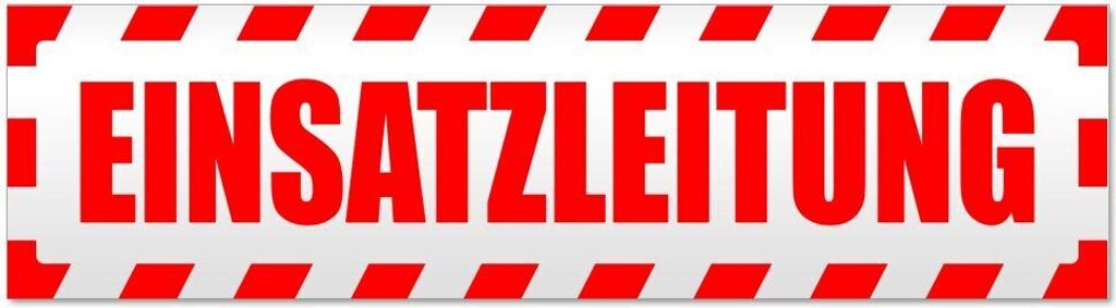 Kiwistar - Autoaufkleber - Rot - 30 x 8 cm - Einsatzleitung gestreift - Hinweis Aufkleber Sticker für Auto, Kfz, Fahrrad, PKW, LKW