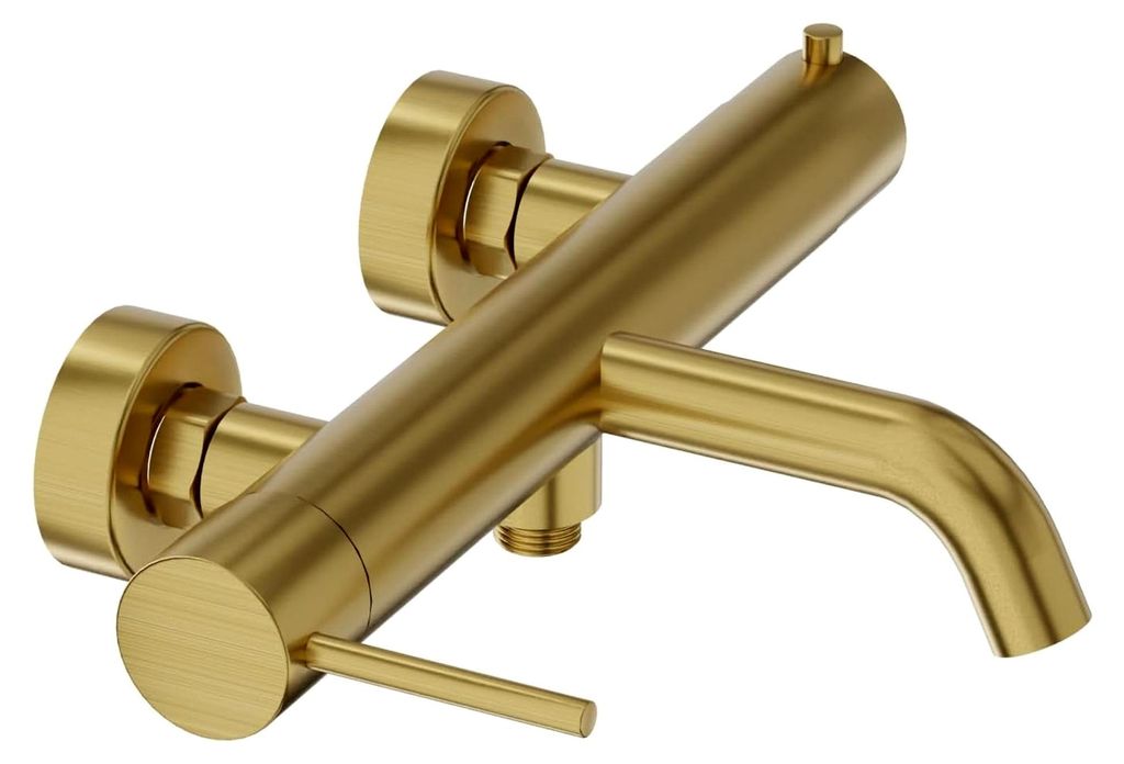 Orion Badewannenarmatur in gebürstetem Gold - Wannen- und Brausebatterie Wasserhahn