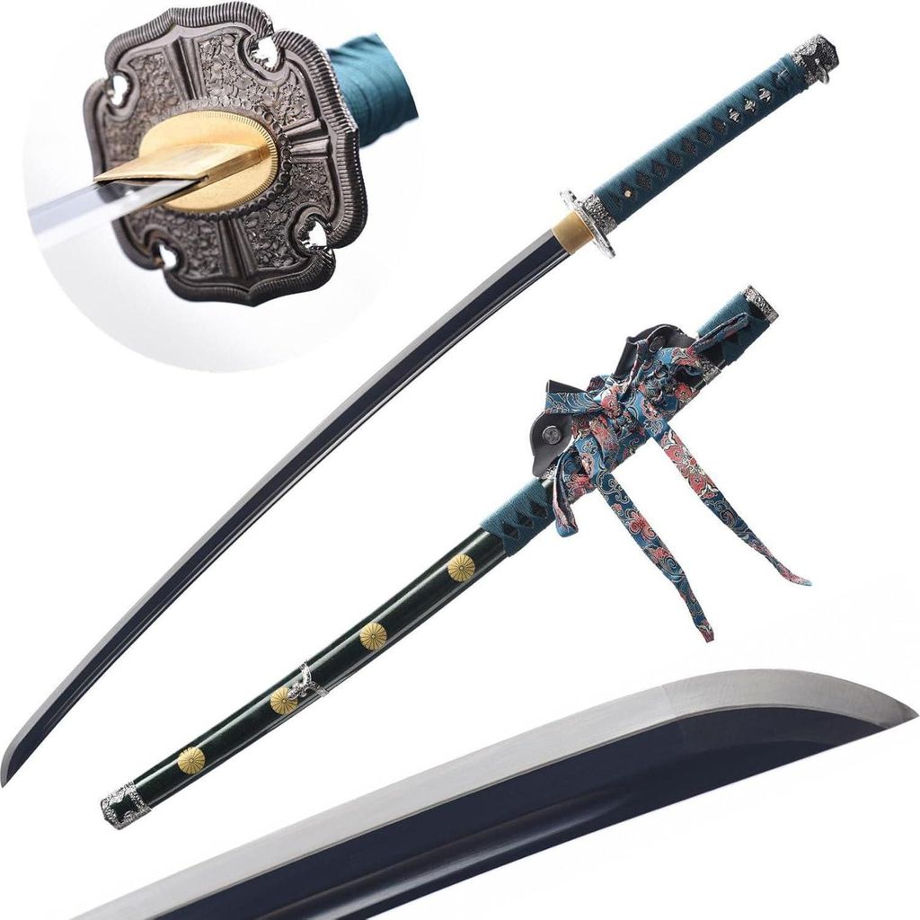Samuraischwert Katana 103cm Hochmanganstahl scharf schwarz Produktbild 