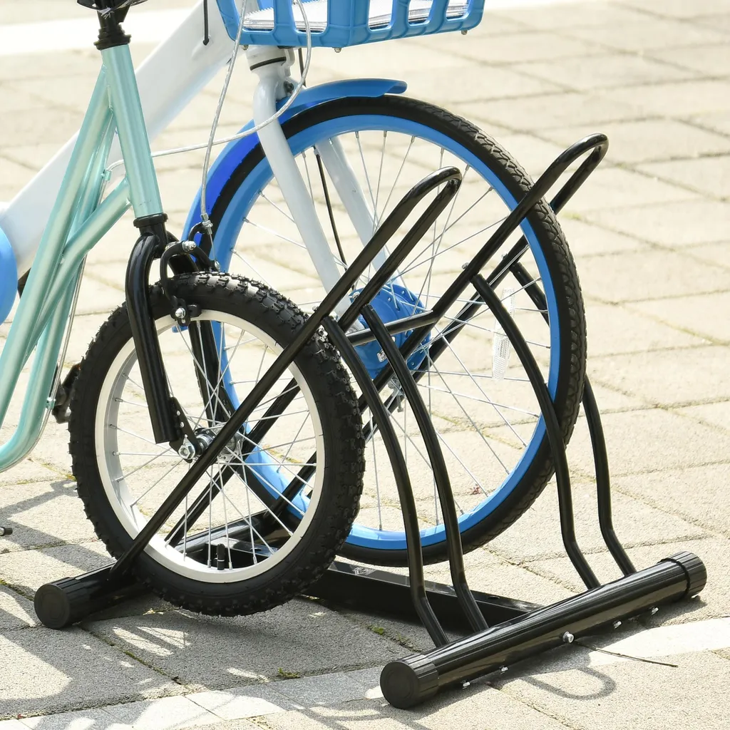 Râtelier de sol 2 vélos en acier traité avec blocs modulables