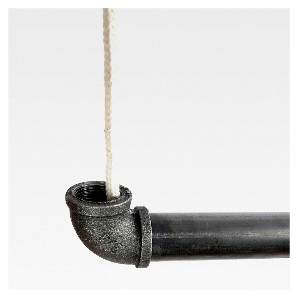 Hängegarderobe Pipe GARD Swing | frei hängende Industrial Vintage Kleiderstange zur Deckenmontage am 5m Seil höhenverstellbar | Wasserrohre Fitt...