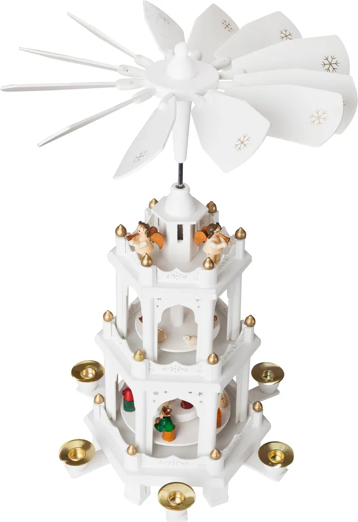 Pyramide de Noël bois blanc 45 cm : une déco durable et artisanale