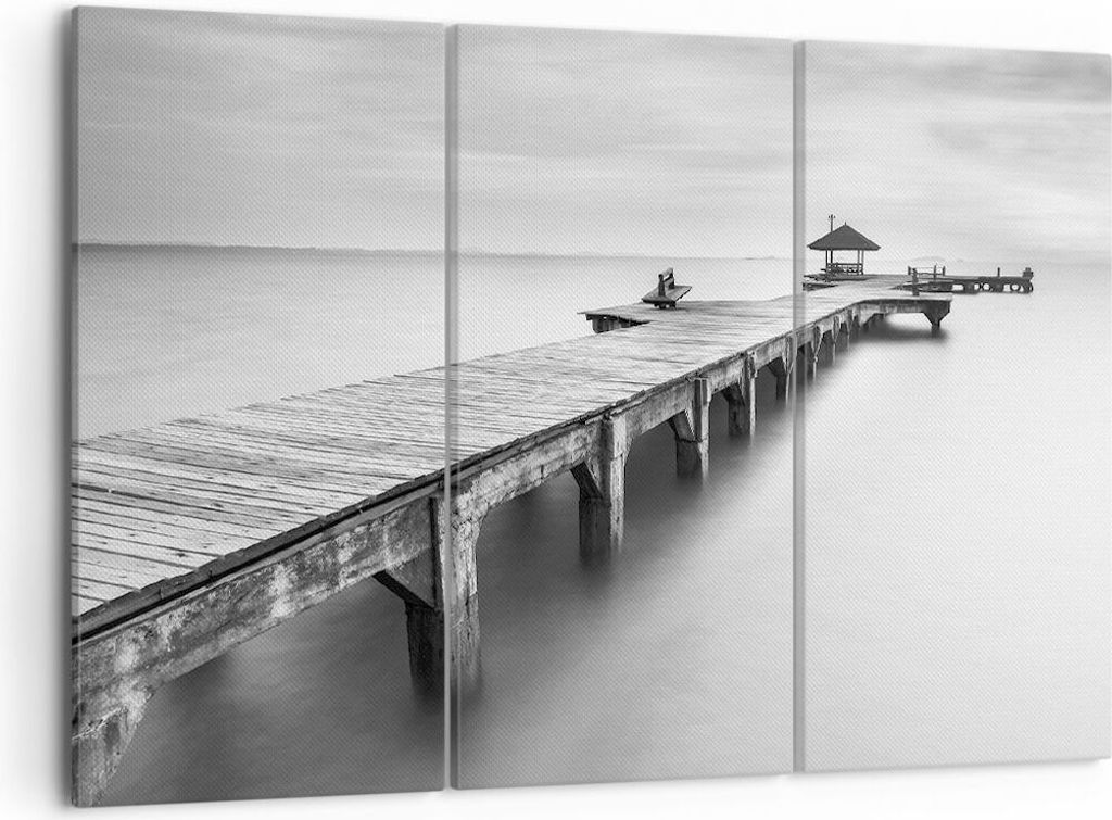 Bild auf Leinwand - Leinwandbild - Thailand bucht strand brücke - 105x70cm - Wand Bild - Wanddeko - Leinwanddruck - Bilder - Kunstdruck - Wanddeko...