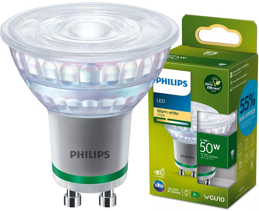 Philips Reflektor punktowy 50 W PAR16 GU10, 2,1 W, 50 W, Zdjęcie produktu 